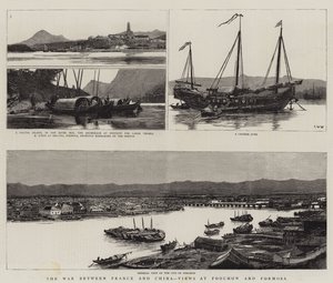 De oorlog tussen Frankrijk en China, uitzichten in Foochow en Formosa